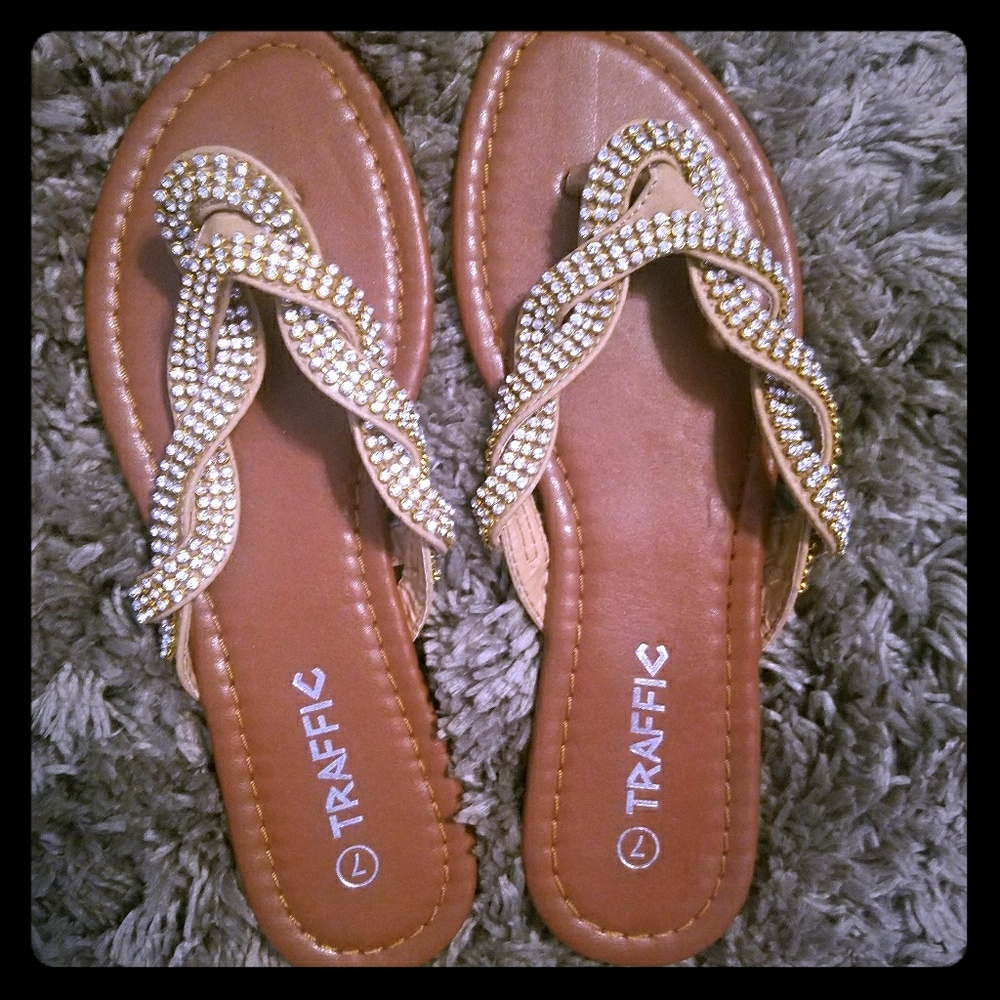 Used once! Traffic sandals 💜